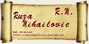 Ruža Mihailović vizit kartica